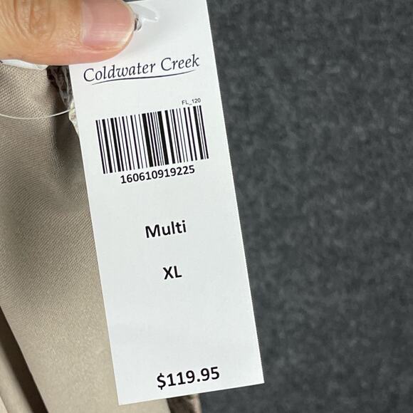 Coldwater Creek Skirt Womens XL Floral Pull On Nylon Asymmetrical Flowy Boho NEW - Picture 15 of 16